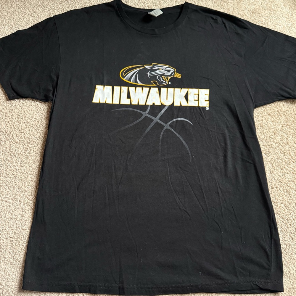 University of Wisconsin Milwaukee Panthers black t-shirt Large